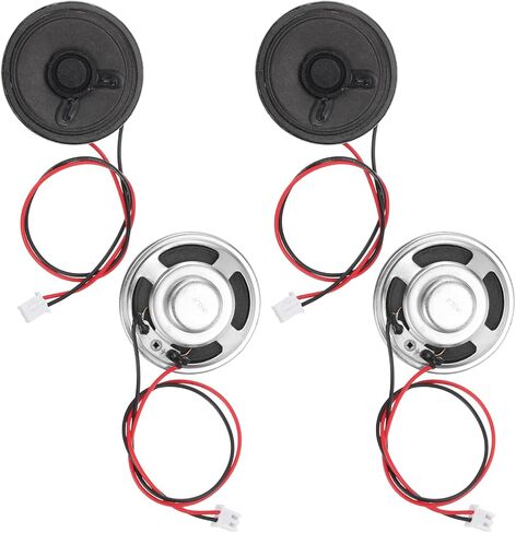 4pcs Internal Magnet Speaker (1W 8 Ohm 2.54mm) - Round Internal Micro Magnet Loudspeaker with 200mm Terminal Wire for DVD EVD Mobile Portable Advertising Machine, Black in Saudi Arabia