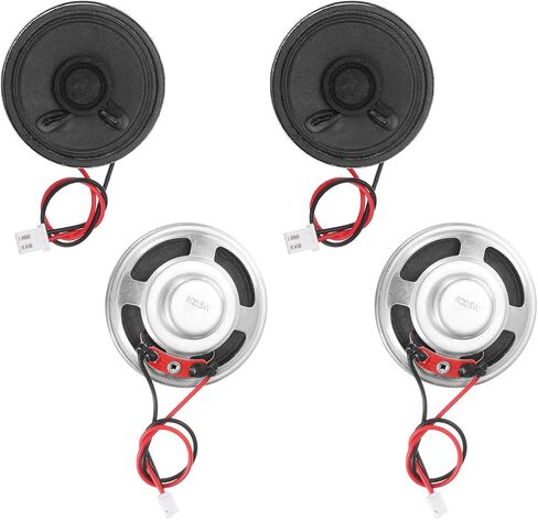 4pcs Internal Magnet Speaker (1W 8 Ohm 2.54mm) - Round Internal Micro Magnet Loudspeaker with 200mm Terminal Wire for DVD EVD Mobile Portable Advertising Machine, Black in Saudi Arabia
