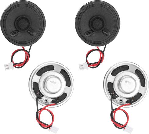 4pcs Internal Magnet Speaker (1W 8 Ohm 2.54mm) - Round Internal Micro Magnet Loudspeaker with 200mm Terminal Wire for DVD EVD Mobile Portable Advertising Machine, Black in Saudi Arabia