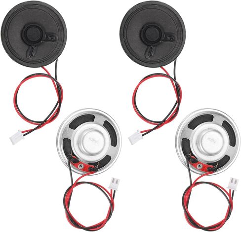4pcs Internal Magnet Speaker (1W 8 Ohm 2.54mm) - Round Internal Micro Magnet Loudspeaker with 200mm Terminal Wire for DVD EVD Mobile Portable Advertising Machine, Black in Saudi Arabia