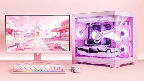 Ocean Park Pink Gaming PC Gamer Desktop Computer W/KB & Mouse, AMD Ryzen 7 9700X 8-Core 3.8 GHz, RTX 5070 12GB, 32GB DDR5, 1TB PCIe SSD, 850W PSU, Fusion 2.0 APP RGB Fan Control, Win 11 in Saudi Arabia