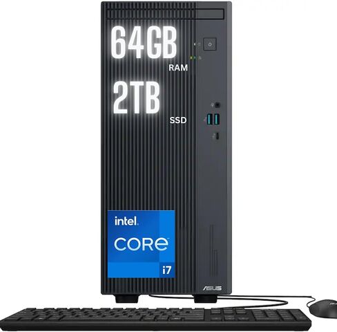 كمبيوتر سطح المكتب ASUS V500 Business Tower • معالج Intel Core i7-13620H ذو 10 مراكز • ذاكرة DDR5 سعة 32 جيجابايت • محرك أقراص SSD سعة 1 تيرابايت • Office 365 للويب • HDMI + DisplayPort، Wi-Fi 6 • لوحة مفاتيح وماوس سلكية • Windows 11 in Saudi Arabia
