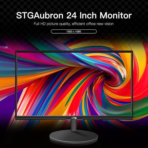 حزمة الكمبيوتر الشخصي للألعاب STGAubron مع شاشة LED FHD مقاس 24 بوصة - Intel Core i7 حتى 3.9 جيجا هرتز، وبطاقة فيديو Radeon RX 580 8G، وذاكرة الوصول العشوائي 16 جيجا بايت، و1 تيرابايت SSD، ومروحة RGB x 6، ونظام التشغيل Windows 11 Home in Saudi Arabia