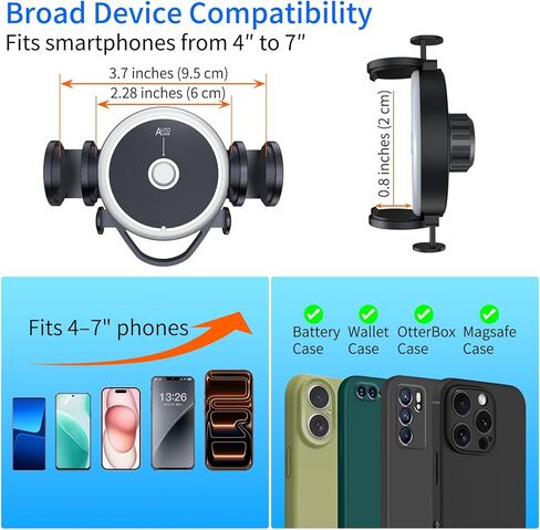 Universal 360° Rotating Dashboard Phone Holder for Car - Spring Clip Car Phone Mount, No Adhesive No Tools, Multi-Angle Adjustable Clip-On Holder for 4-7 inches Smartphones (Black) in Saudi Arabia
