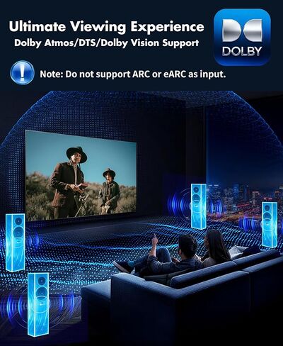 محول HDMI 2.1 5 في 1 مع جهاز تحكم عن بعد - 5 منافذ 8K@60 هرتز 4K@240 هرتز/144 هرتز/120 هرتز، محول HDMI يدعم HDCP2.3 HDR10، لجهاز PS5/PS4 Xbox Nintendo Roku Apple TV Fire Stick in Saudi Arabia
