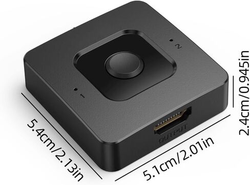 Bidirectional HDMI Switch 2 Port 4K 60Hz Switcher for Monitor Computer TV (Cables not Included) in Saudi Arabia