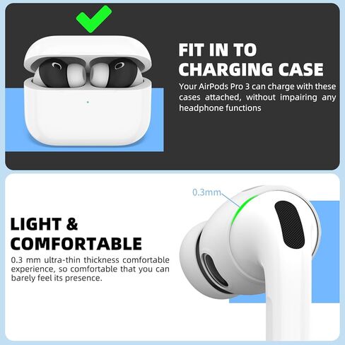 (6 أزواج) غطاء أذن لـ AirPods Pro 3 [مناسب للحافظة]، غطاء أذن من السيليكون الناعم AirPod Pro 3 مضاد للانزلاق ملحقات Air Pod pro 3 متوافقة مع AirPods Pro 3rd Gen Earbuds 2025 (أسود وأبيض) in Kuwait