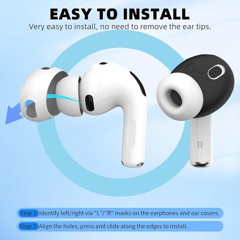 (6 أزواج) غطاء أذن لـ AirPods Pro 3 [مناسب للحافظة]، غطاء أذن من السيليكون الناعم AirPod Pro 3 مضاد للانزلاق ملحقات Air Pod pro 3 متوافقة مع AirPods Pro 3rd Gen Earbuds 2025 (أسود وأبيض) in Kuwait