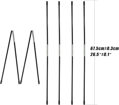 DOKEHOM [6 Pack] 26.5-Inches Fiberglass Rods for 150L Laundry Hamper (Black) in Saudi Arabia