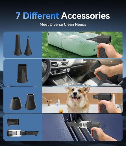 Compressed Air Duster, Electric Air Duster Rechargeable Blower Handheld Cordless Vacuum Strong Power Tool for Keyboard/BBQ/Camera Lens/PC Vents,Car Interiors & Home,Outdoor Dusting in Saudi Arabia
