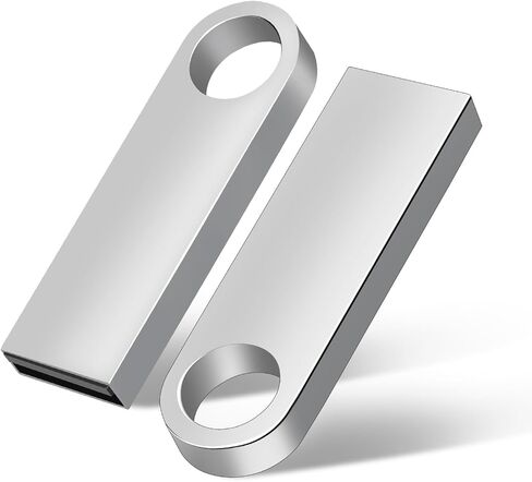 محرك أقراص فلاش USB عالي السرعة بسعة 256 جيجابايت من Generic - حزمة للحصول على قيمة تخزين إضافية، متوافق مع الهواتف والأجهزة اللوحية وأجهزة الكمبيوتر المحمولة (عبوتان من USB فضي معدني، 256 جيجابايت) in Saudi Arabia