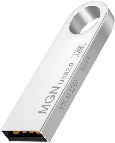 16GB USB Flash Drive, Metal USB 2.0 Thumb Drive with Rugged Waterproof Housing, Silver Memory Stick for PC, Laptop, Computer, Speaker – Portable Storage for Photos, Music, and Files in Saudi Arabia