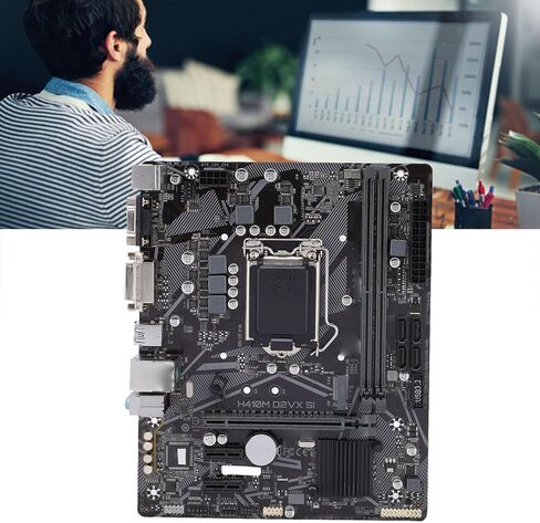 H410M S2 M ATX Computer Motherboard, for LGA 1200 10th Gen CPU Processor, 2 DDR4 DIMM Slots Support 2933 2666 2400 2133MHz, with VGA DVI Output in Saudi Arabia