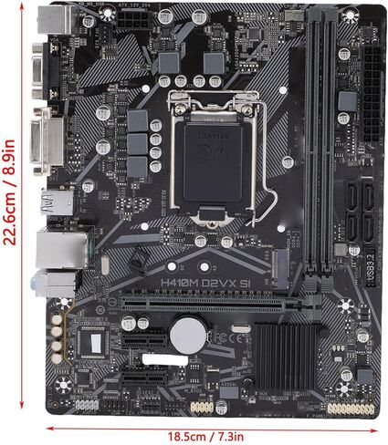 H410M S2 M ATX Computer Motherboard, for LGA 1200 10th Gen CPU Processor, 2 DDR4 DIMM Slots Support 2933 2666 2400 2133MHz, with VGA DVI Output in Saudi Arabia