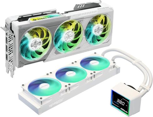 ASRock Radeon RX 9070 XT Steel Legend 16GB & Challenger White 360 Digital AIO Cooler Bundle | Flagship White 4K Gaming with 3" Display & Polychrome SYNC in Saudi Arabia