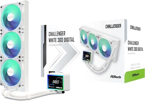 ASRock Radeon RX 9070 XT Steel Legend 16GB & Challenger White 360 Digital AIO Cooler Bundle | Flagship White 4K Gaming with 3" Display & Polychrome SYNC in Saudi Arabia