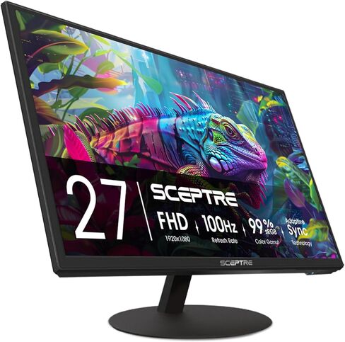 2X Pack 27 Inch Monitor FHD 100Hz Computer Monitor, HDMI X2 VGA 99% sRGB Build-in Speakers, Wall Mount, Tilt, Professional and Gaming Monitor – Machine Black, 2X Pack in Saudi Arabia
