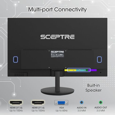 2X Pack 27 Inch Monitor FHD 100Hz Computer Monitor, HDMI X2 VGA 99% sRGB Build-in Speakers, Wall Mount, Tilt, Professional and Gaming Monitor – Machine Black, 2X Pack in Saudi Arabia