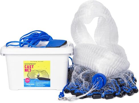 1.3 lbs/ft Fishing Cast Net with Eco-Friendly Lead Weights, 3/8inch Mesh Size, Throw Nets for Freshwater & Saltwater, 4/6/8/10/12 Ft Radius Casting Net - ProCast Series in Saudi Arabia