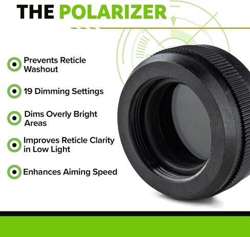 Meprolight Mepro M21 Rifle Sight Polarizer & Flash Guard Kit for M21 Rifle Red Dot Sight, 19-Level Dimming, Lens Protection, Glare Reduction, Enhanced Reticle Clarity in Saudi Arabia