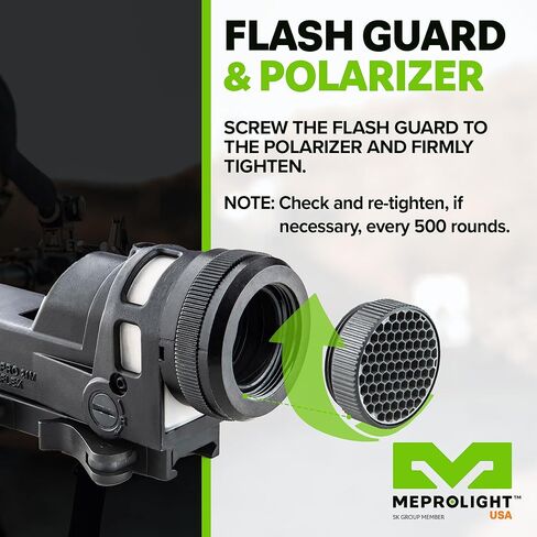 Meprolight Mepro M21 Rifle Sight Polarizer & Flash Guard Kit for M21 Rifle Red Dot Sight, 19-Level Dimming, Lens Protection, Glare Reduction, Enhanced Reticle Clarity in Saudi Arabia