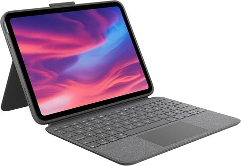 لوجيتك - لوحة مفاتيح كومبو تعمل باللمس وحافظة لوحة التتبع لجهاز Apple iPad - أحدث طراز شريحة A16 لجهاز iPad الجيل العاشر مع لوحة مفاتيح قابلة للفصل - رمادي أكسفورد in Saudi Arabia