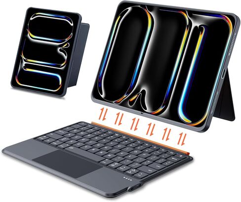 FanGoFast for iPad Case with Keyboard 11 Inch A16 10th Gen, Magnetic Detachable Keyboard Case Adjustable Stand, Backlit Keys with Touchpad (Gray, for iPad 11/10/Air 5/4/11"(M2/M3) Pro 11" 4/3/2/1) in Saudi Arabia