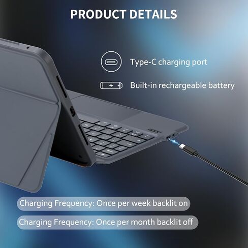 FanGoFast for iPad Case with Keyboard 11 Inch A16 10th Gen, Magnetic Detachable Keyboard Case Adjustable Stand, Backlit Keys with Touchpad (Gray, for iPad 11/10/Air 5/4/11"(M2/M3) Pro 11" 4/3/2/1) in Saudi Arabia