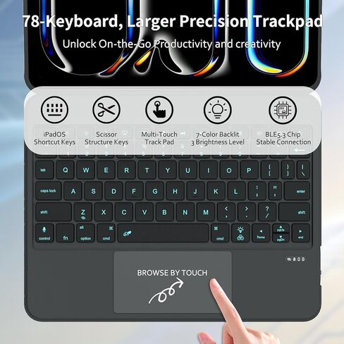 FanGoFast for iPad Case with Keyboard 11 Inch A16 10th Gen, Magnetic Detachable Keyboard Case Adjustable Stand, Backlit Keys with Touchpad (Gray, for iPad 11/10/Air 5/4/11"(M2/M3) Pro 11" 4/3/2/1) in Saudi Arabia