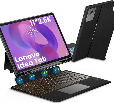 Backlit Touchpad Keyboard Case for Lenovo Idea Tab 11'' 2025/ Tab M11 2024, 7 Colors Backlight Keyboard with Multi-Angle Kickstand Detachable Magnetic Cover Case for Lenovo Idea Tab 11 Inch in Saudi Arabia