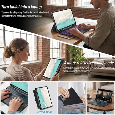 Backlit Touchpad Keyboard Case for Lenovo Idea Tab 11'' 2025/ Tab M11 2024, 7 Colors Backlight Keyboard with Multi-Angle Kickstand Detachable Magnetic Cover Case for Lenovo Idea Tab 11 Inch in Saudi Arabia