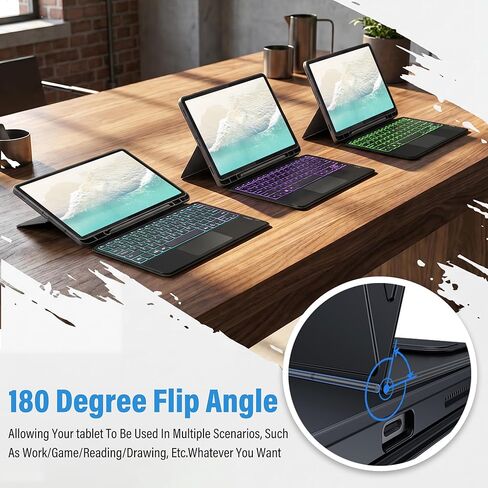 Backlit Touchpad Keyboard Case for Lenovo Idea Tab 11'' 2025/ Tab M11 2024, 7 Colors Backlight Keyboard with Multi-Angle Kickstand Detachable Magnetic Cover Case for Lenovo Idea Tab 11 Inch in Saudi Arabia