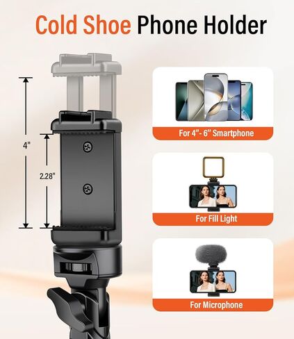 Phone Tripod, 86" Tall Tripod Stand with Gooseneck and Remote, Suitable for Recording Fitness Vlog Watching Cooking, Compatible with Smartphone, Camera in Saudi Arabia