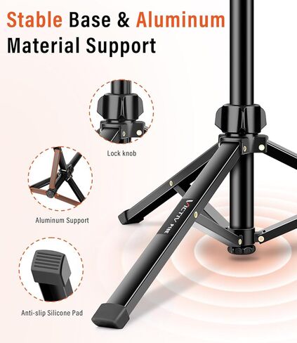 Phone Tripod, 86" Tall Tripod Stand with Gooseneck and Remote, Suitable for Recording Fitness Vlog Watching Cooking, Compatible with Smartphone, Camera in Saudi Arabia