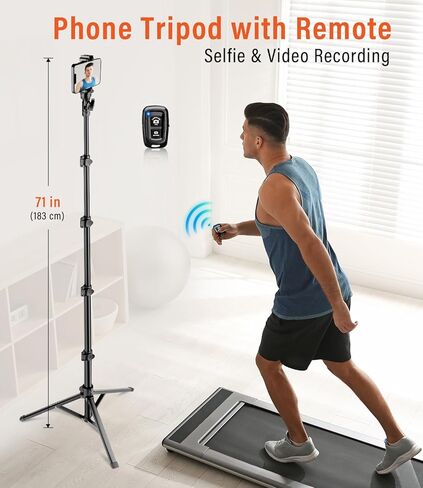 Phone Tripod, 86" Tall Tripod Stand with Gooseneck and Remote, Suitable for Recording Fitness Vlog Watching Cooking, Compatible with Smartphone, Camera in Saudi Arabia