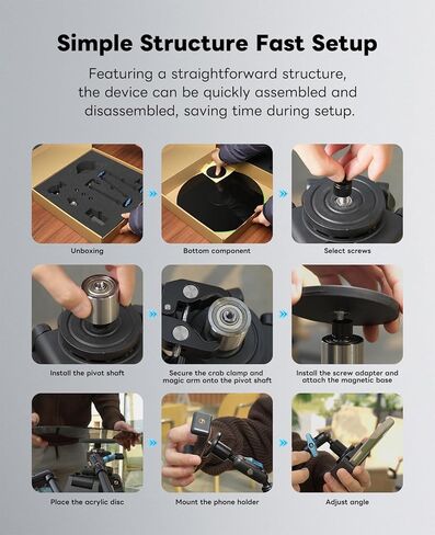 360 Degree Rotation Smartphone Spinner,DIY Photography Turntable Photo Booth for YouTube Unboxing Vlog Video/B-Roll Food/Jewelry Slow Motion Bullet-time in Saudi Arabia