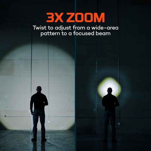 NEBO 1500 Lumen 2-Pack EDC Flashlight | USB-C Rechargeable LED, 4 Light Modes, 3X Zoom, 14 Hour Run Time, Portable & Everday Carry, IPX7 Waterproof, Smart Power Control in Saudi Arabia