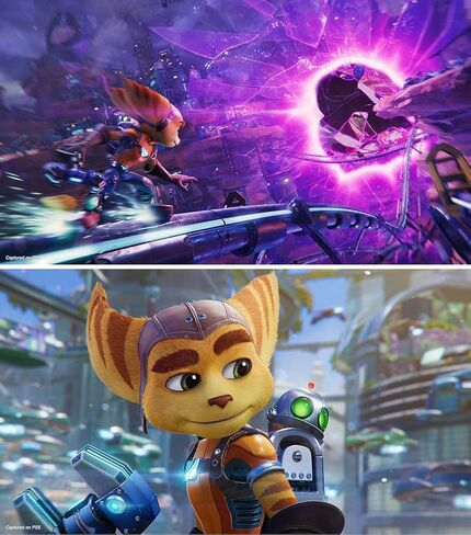 Ratchet & Clank: Rift Apart for PlayStation 5 (US Version), with PremGear ThumbSticks (2 pack: 1 High-Rise, 1 Mid-Rise) & Cleaning Cloth in Saudi Arabia