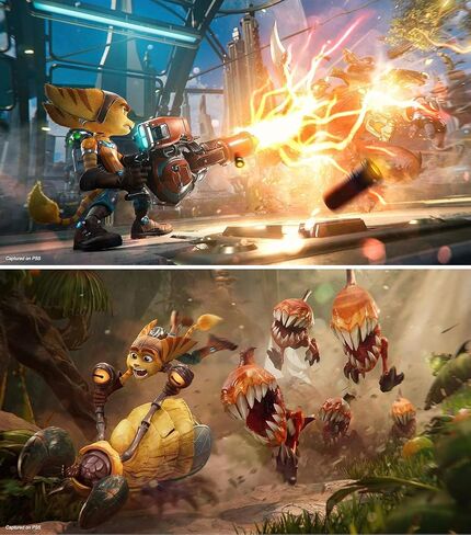 Ratchet & Clank: Rift Apart for PlayStation 5 (US Version), with PremGear ThumbSticks (2 pack: 1 High-Rise, 1 Mid-Rise) & Cleaning Cloth in Saudi Arabia