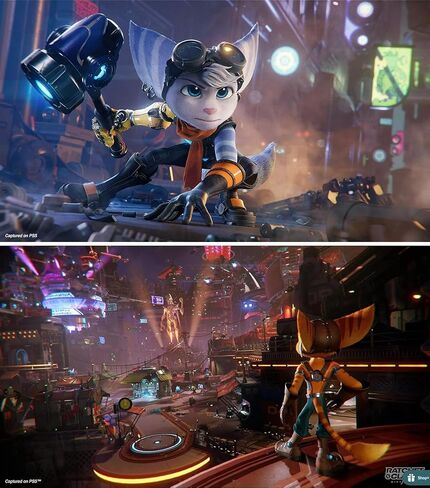 Ratchet & Clank: Rift Apart for PlayStation 5 (US Version), with PremGear ThumbSticks (2 pack: 1 High-Rise, 1 Mid-Rise) & Cleaning Cloth in Saudi Arabia