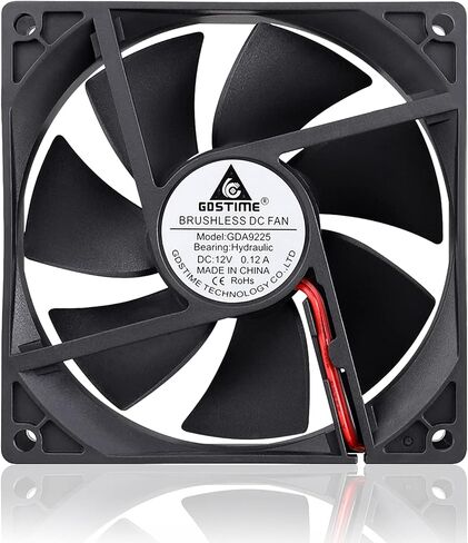 GDSTIME 92mm x 92mm x 25mm 90mm 3.6 Inches 12v Brushless DC Cooling Fan 2 Pin in Saudi Arabia