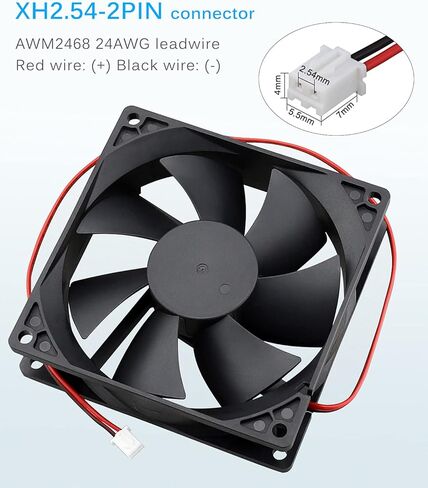 GDSTIME 92mm x 92mm x 25mm 90mm 3.6 Inches 12v Brushless DC Cooling Fan 2 Pin in Saudi Arabia