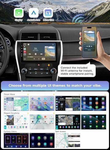 Roadanvi Android 14 6G + 128G راديو السيارة لتويوتا كامري 2015 2016 2017 Carplay اللاسلكي Android Auto Car Stereo GPS Navigation WiFi 4G LTE 10.2 "QLED Touch Screen Head Unit Bluetooth 5.2 DTS X14 in Kuwait