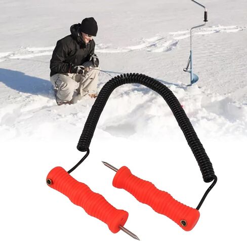 Drfeify Ice Picks Kit, 2 Pack Stainless Steel Hanging Safety Awls with Ergonomic ABS Handles for Ice Fishing, Skating and Skiing Emergency in Saudi Arabia