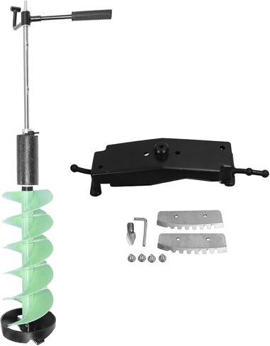 Asixxsix Ice Auger، طول 28 بوصة وقطر 8 بوصة من النايلون لصيد الأسماك على الجليد، لقمة مع كم فاصل 70 سم / موسع عمود لصيد الأسماك in Saudi Arabia