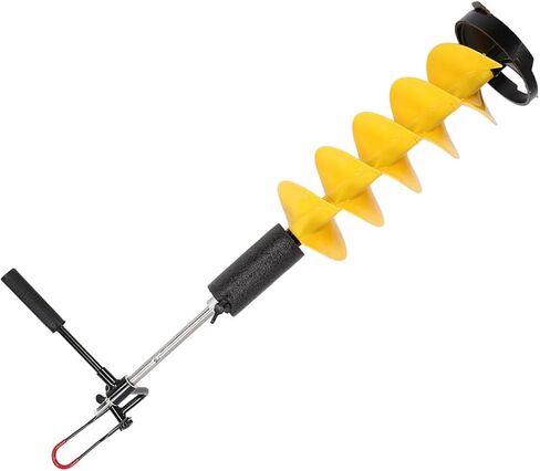 Asixxsix Ice Fishing Auger, 8in Diameter Replaceable Blades Floating Design Electric Ice Auger, Drill Attachment with 18in Extension for Deep Water Bodies and Thick Layers in Saudi Arabia