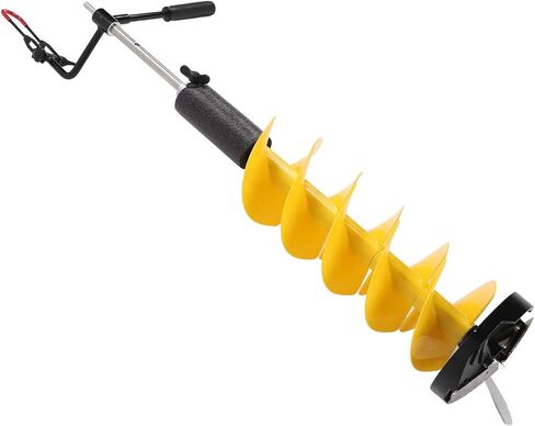 Asixxsix Ice Fishing Auger, 8in Diameter Replaceable Blades Floating Design Electric Ice Auger, Drill Attachment with 18in Extension for Deep Water Bodies and Thick Layers in Saudi Arabia