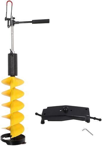 Asixxsix Ice Fishing Auger, 8in Diameter Replaceable Blades Floating Design Electric Ice Auger, Drill Attachment with 18in Extension for Deep Water Bodies and Thick Layers in Saudi Arabia