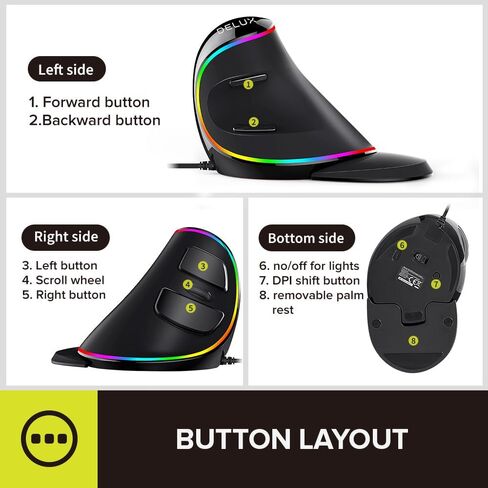 DELUX Full Size Ergonomic Split Keyboard and Vertical Mouse Combo, GM909 Wireless Split Keyboard and M618PLUS RGB Vertical Mouse for Large Hands (GM909-M618PLUS RGB) in Saudi Arabia