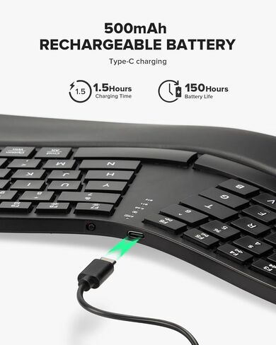 DELUX Full Size Ergonomic Split Keyboard and Vertical Mouse Combo, GM909 Wireless Split Keyboard and M618PLUS RGB Vertical Mouse for Large Hands (GM909-M618PLUS RGB) in Saudi Arabia